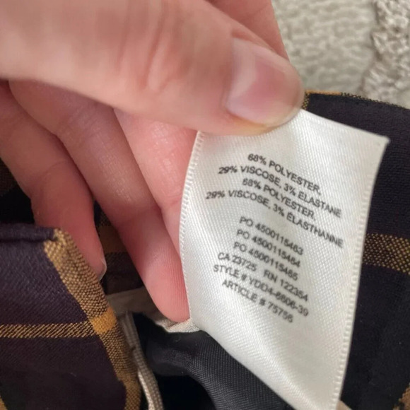 Aritzia Wilfred Tie-Front Jallade Cropped High Waisted Pant Plaid Size 2 - Picture 7 of 7